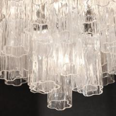 Mid Century Modernist Hand Blown Transparent Murano Glass Tronchi Chandelier - 3409144