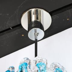 Mid Century Modernist Hand Blown Ultramarine Murano Glass Splash Form Pendant - 4403250