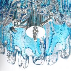 Mid Century Modernist Hand Blown Ultramarine Murano Glass Splash Form Pendant - 4403252