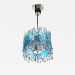 Mid Century Modernist Hand Blown Ultramarine Murano Glass Splash Form Pendant - 4404029