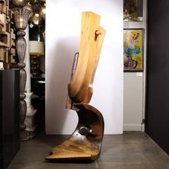 Mid Century Modernist Hand Carved Walnut Oak Dowel Pierced Amorphic Sculpture - 3197761