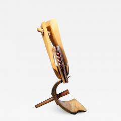 Mid Century Modernist Hand Carved Walnut Oak Dowel Pierced Amorphic Sculpture - 3202455