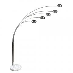 Mid Century Modernist Hydra Articulating Floor Lamp in Chrome and Marble - 3976480