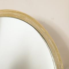 Mid Century Modernist Illuminated Round Mirror w Striated Resin Frame - 3861563