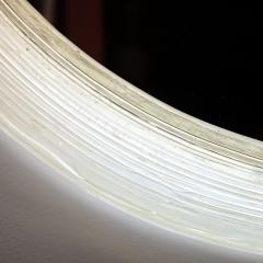 Mid Century Modernist Illuminated Round Mirror w Striated Resin Frame - 3861565