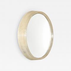 Mid Century Modernist Illuminated Round Mirror w Striated Resin Frame - 3864477