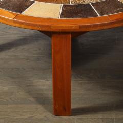 Mid Century Modernist Inlayed Earth Toned Tile Cocktail Table in Teak - 4075781