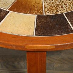 Mid Century Modernist Inlayed Earth Toned Tile Cocktail Table in Teak - 4075931