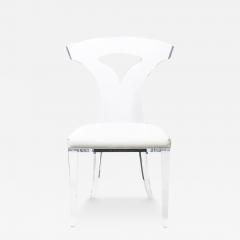 Mid Century Modernist Klismos Lucite Chair W White Leather Upholstery - 4000403