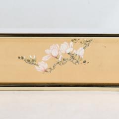 Mid Century Modernist Labarge Gilt Eglomise Brass Mirror signed J Jacobusse - 3376029