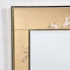 Mid Century Modernist Labarge Gilt Eglomise Brass Mirror signed J Jacobusse - 3376037