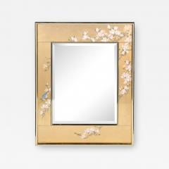 Mid Century Modernist Labarge Gilt Eglomise Brass Mirror signed J Jacobusse - 3388331