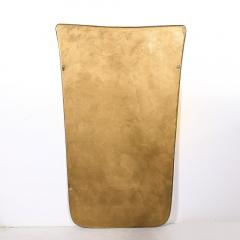 Mid Century Modernist Large Tapered Brass Wrapped Mirror - 3523887