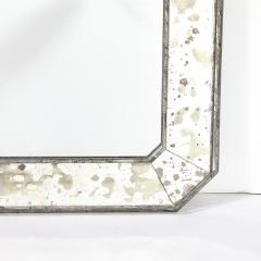 Mid Century Modernist Minimal Mirror with Antiqued Border - 4622933