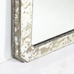Mid Century Modernist Minimal Mirror with Antiqued Border - 4622965