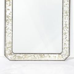 Mid Century Modernist Minimal Mirror with Antiqued Border - 4622971