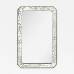Mid Century Modernist Minimal Mirror with Antiqued Border - 4623555