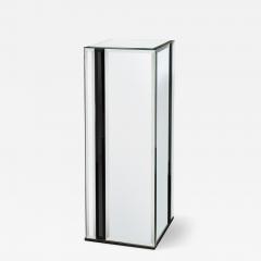 Mid Century Modernist Mirrored Pedestal with Alternating Vitrolite Strips - 3044691