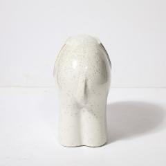 Mid Century Modernist Off White Glazed Terracotta Elephant Sculpture - 4142383