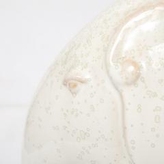 Mid Century Modernist Off White Glazed Terracotta Elephant Sculpture - 4142395