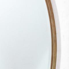Mid Century Modernist Oval Mirror with Polished Brass Frame - 3409048