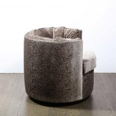 Mid Century Modernist Ovoid Swivel Chair in Holly Hunt Cliffside Ecriture Velvet - 2660708