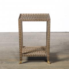 Mid Century Modernist Python Side Table with Brass Castors by Karl Springer - 4653788