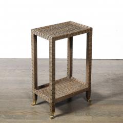 Mid Century Modernist Python Side Table with Brass Castors by Karl Springer - 4653801
