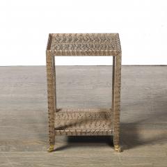Mid Century Modernist Python Side Table with Brass Castors by Karl Springer - 4653819