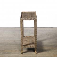 Mid Century Modernist Python Side Table with Brass Castors by Karl Springer - 4653825