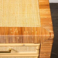Mid Century Modernist Rattan Bamboo Wrapped Desk signed Bielecky Brothers - 4142160