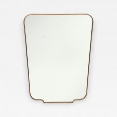 Mid Century Modernist Rectangular Brass Wall Mirror - 4757934