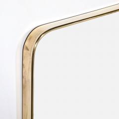 Mid Century Modernist Rectangular Brass Wrapped Mirror - 3523752