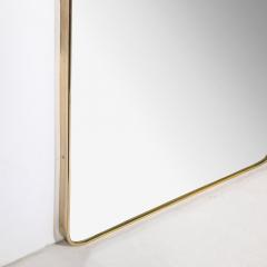 Mid Century Modernist Rectangular Brass Wrapped Mirror - 3523763