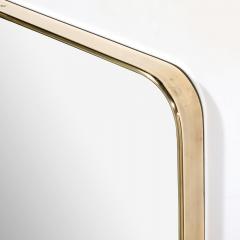 Mid Century Modernist Rectangular Brass Wrapped Mirror - 3523768
