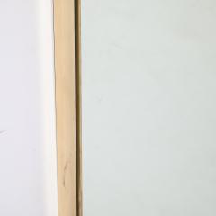 Mid Century Modernist Rectangular Brass Wrapped Mirror - 3523879