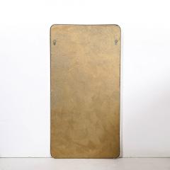 Mid Century Modernist Rectangular Brass Wrapped Mirror - 3523881