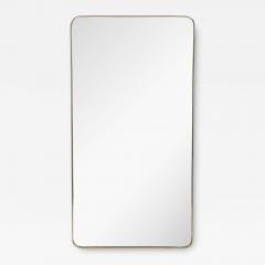 Mid Century Modernist Rectangular Brass Wrapped Mirror - 3527459
