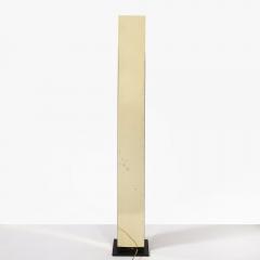 Mid Century Modernist Rectilinear Floor Lamp in Brass Black Enamel - 3553711