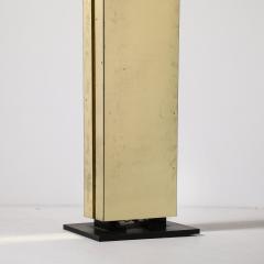 Mid Century Modernist Rectilinear Floor Lamp in Brass Black Enamel - 3553791