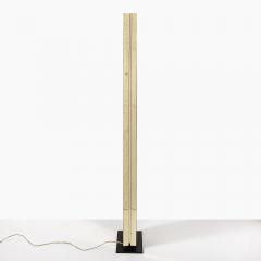 Mid Century Modernist Rectilinear Floor Lamp in Brass Black Enamel - 3553792