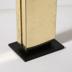 Mid Century Modernist Rectilinear Floor Lamp in Brass Black Enamel - 3553793
