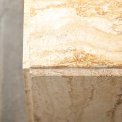 Mid Century Modernist Rectilinear Travertine Pedestal with Stepped Detailing - 4654221