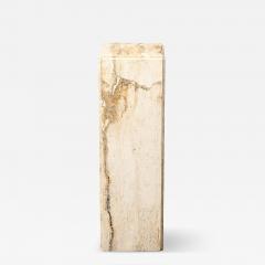 Mid Century Modernist Rectilinear Travertine Pedestal with Stepped Detailing - 4659952