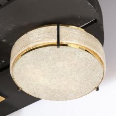 Mid Century Modernist Resin Brass Fitted Semi Flush Mount Chandelier - 3352730