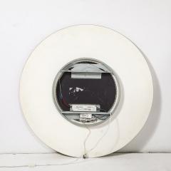 Mid Century Modernist Round 24 Karat Gold Leaf Illuminated Murano Glass Mirror - 4514384