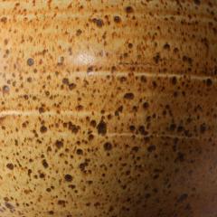 Mid Century Modernist Round Speckled Earth Tone Ceramic Vase w Tapered Neck - 3600002