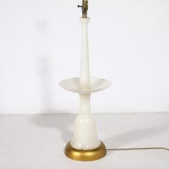 Mid Century Modernist Sculptural Balustrade Form Table Lamp in Carrera Marble - 3523841