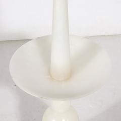 Mid Century Modernist Sculptural Balustrade Form Table Lamp in Carrera Marble - 3523922