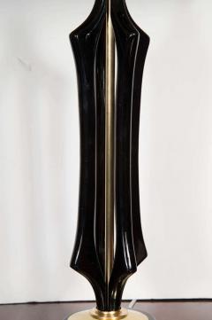 Mid Century Modernist Sculptural Lamp in Ebonized Walnut and Brass - 1484670